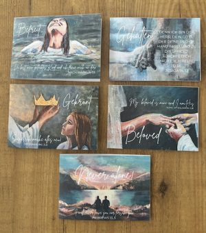 Klappkarten Set, 5 Karten deutsch/englisch